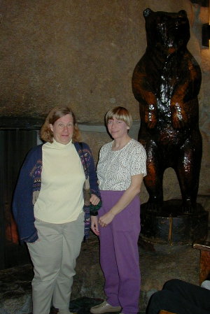 [ Karen and Ginger by fireplace ]