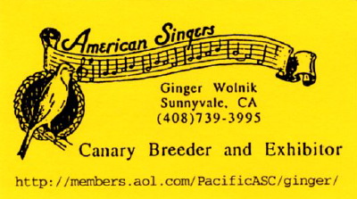 [ Ginger's Song Canaries ]